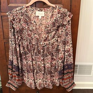 Cleobella button down top with metallic thread. Size XS. Stunningly gorg…